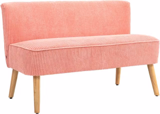 Divano 2 posti ¨C Xylo ¨C Legno massello, Design scandinavo, Rosa, 117x56.5x77 cm