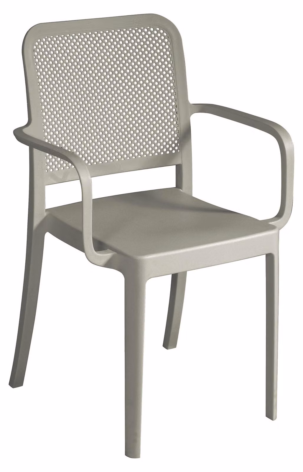 Sedia Impilabile da Giardino 56x52x86 cm in Polipropilene Tortora
