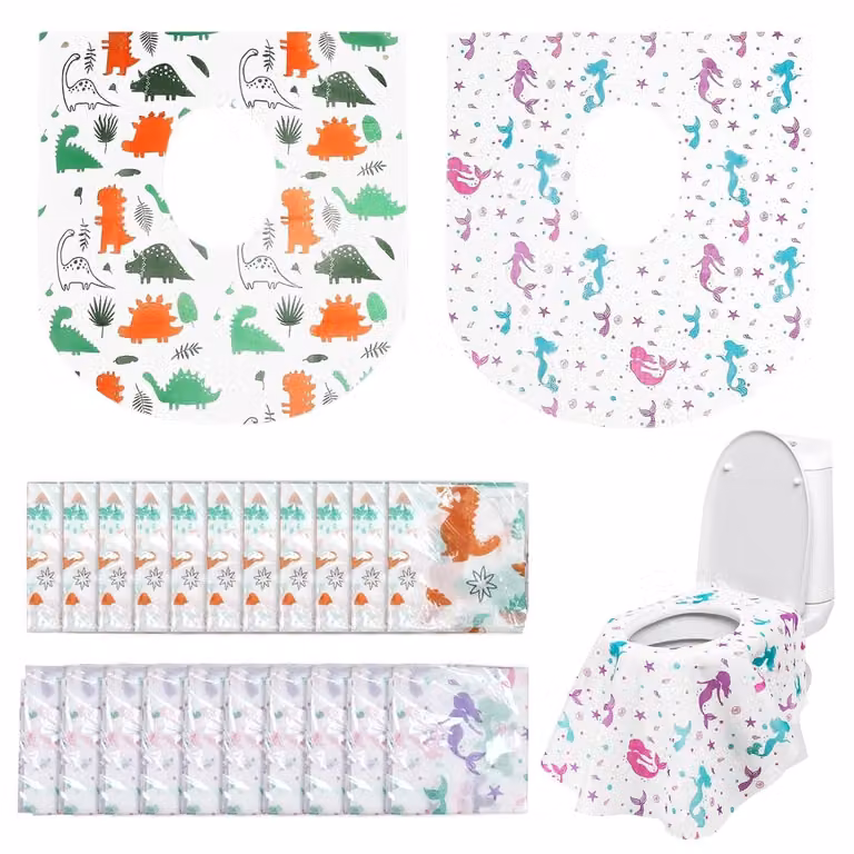 Copriwc usa e getta, impermeabili, confezione da 20 pezzi, dimensioni 60 x 64 cm, adatti a WC standard e di grandi dimensioni