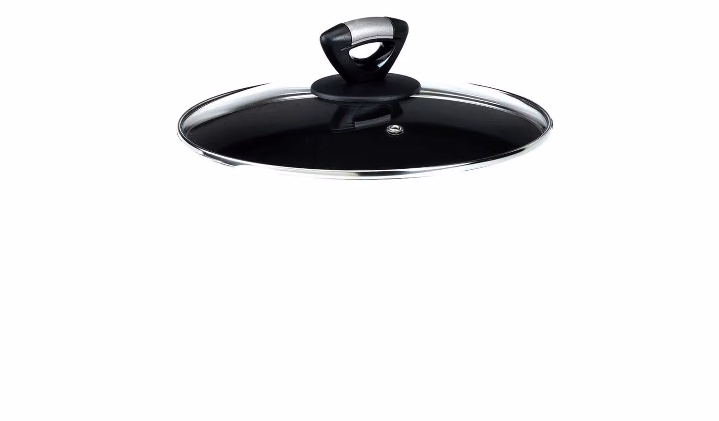 Coperchio in vetro con pomolo in bachelite, diam.32cm