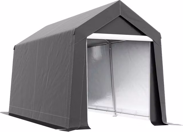 Tenda da garage tenda di stoccaggio 2.1 x 3.6 x 2.35 m con protezione UV porta a cerniera garage stagno idrorepellente per moto utensili da giardinaggio grigio scuro