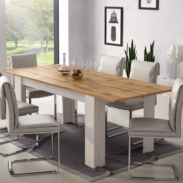 Tavolo allungabile moderno Campora bianco L 220 x P 90 x H 75 cm – 1