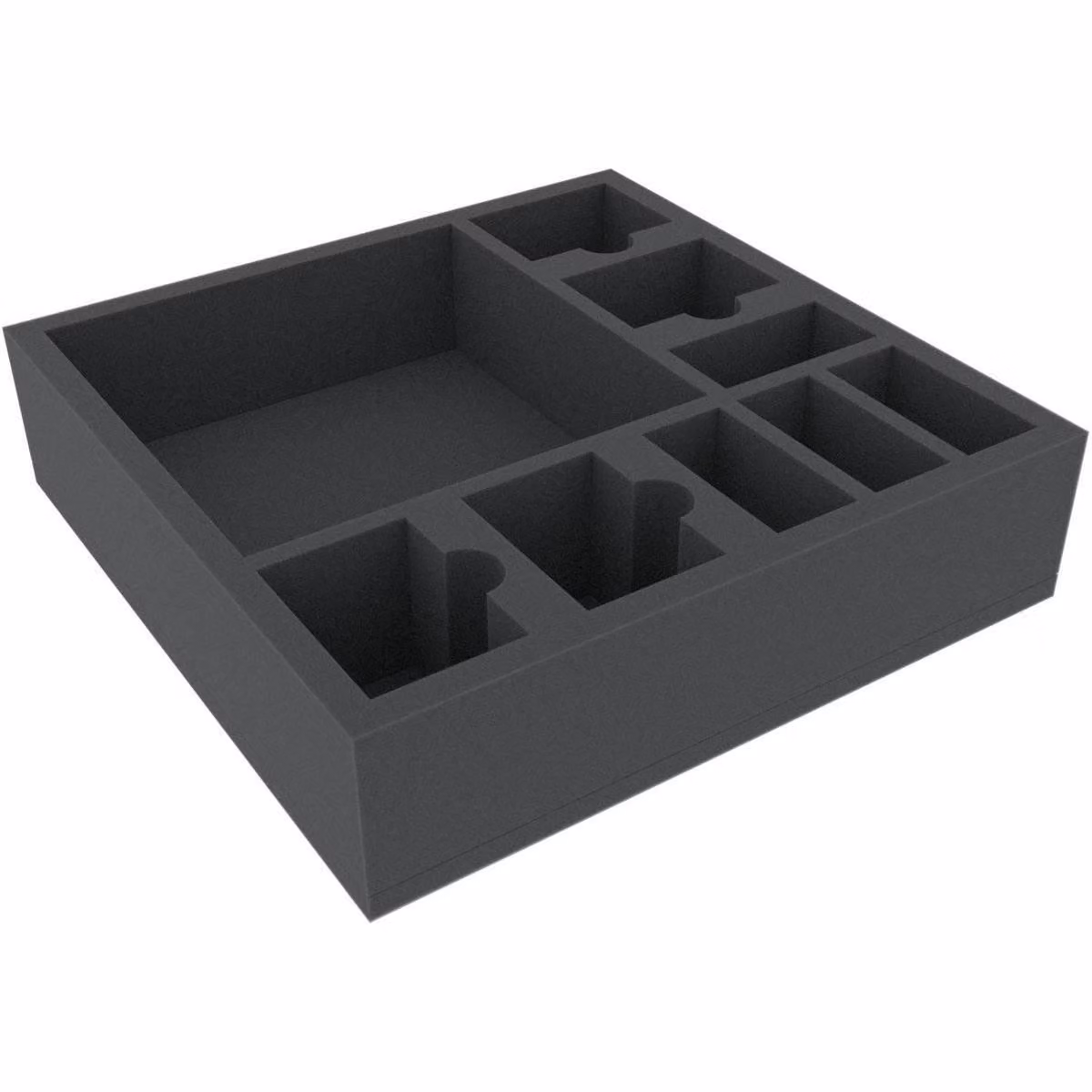 Inserto in schiuma 285×285×70 mm con 9 scomparti per giochi da tavolo