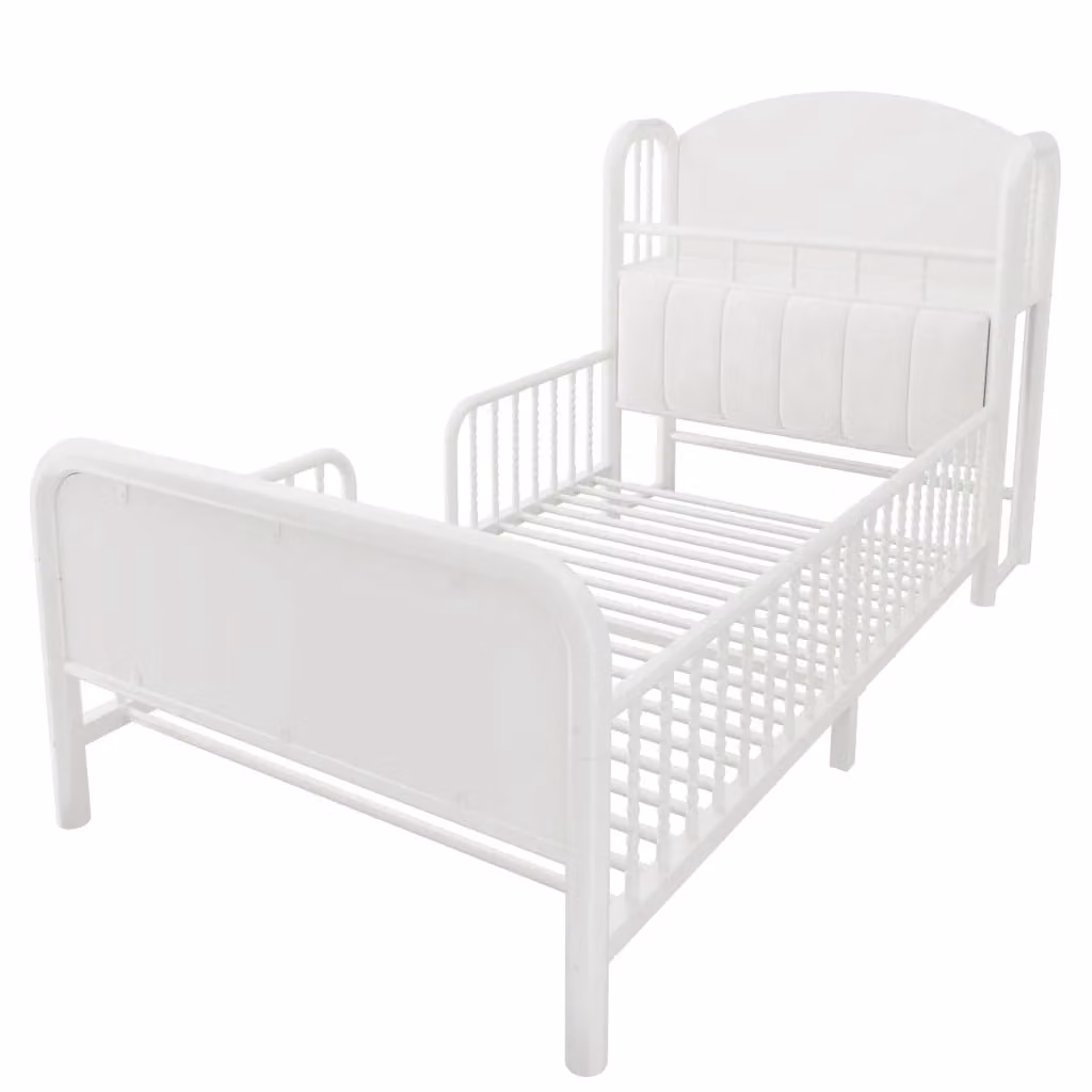Letto singolo Minimal in metallo bianco con testiera LED e illuminazione sottostante L 90 cm x P 200 cm – 2