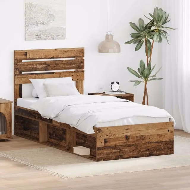 Struttura letto in pino massello vidaXL colore marrone L/P/H: 200 x 90 cm – 1