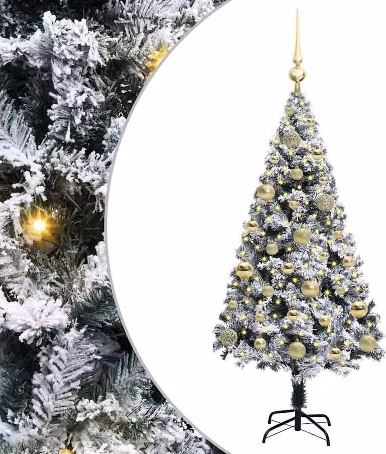 Albero di Natale artificiale a 150 LED con supporto verde 120 cm