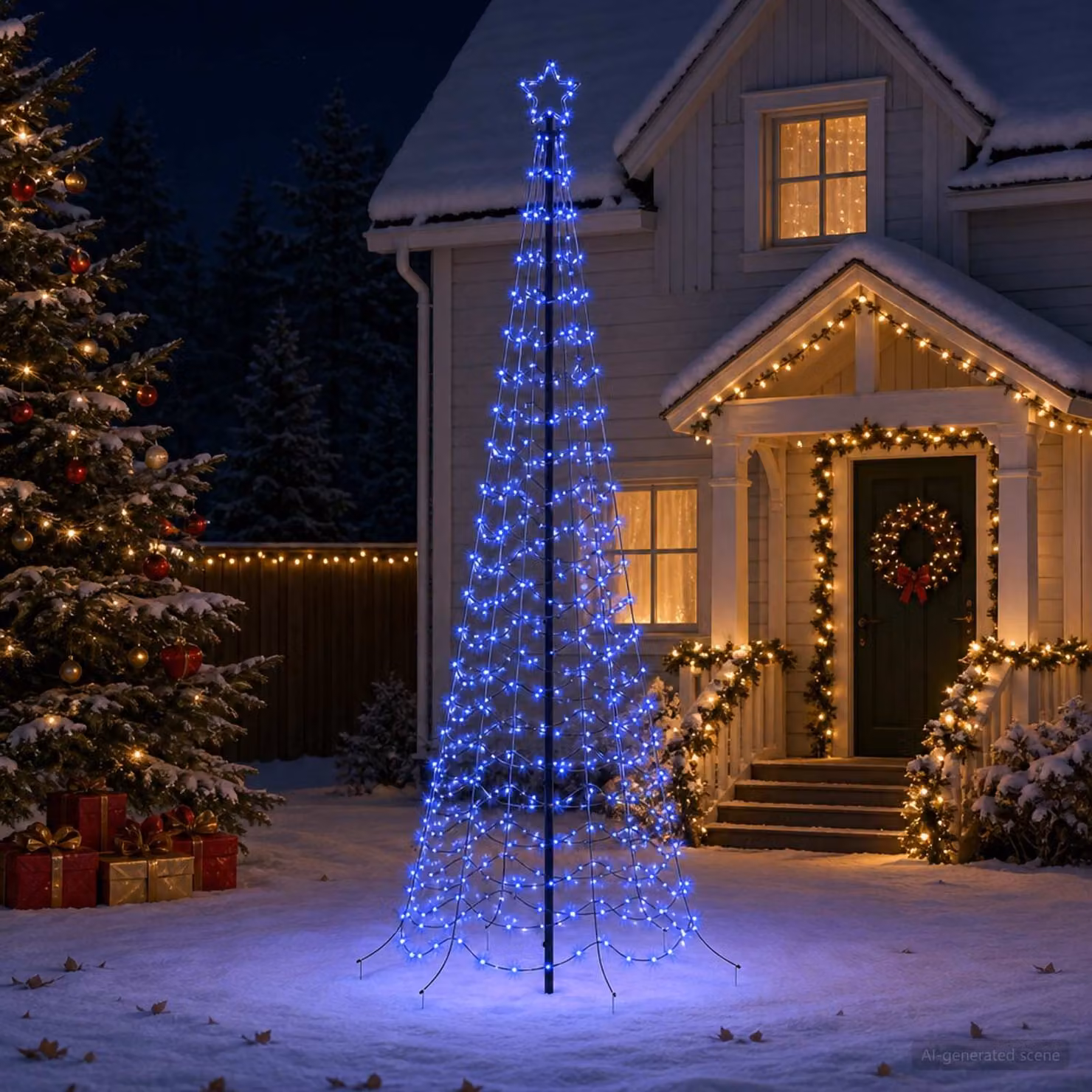 vidaXL Albero di Natale a spirale LED con picchetto EKENAS 250 cm