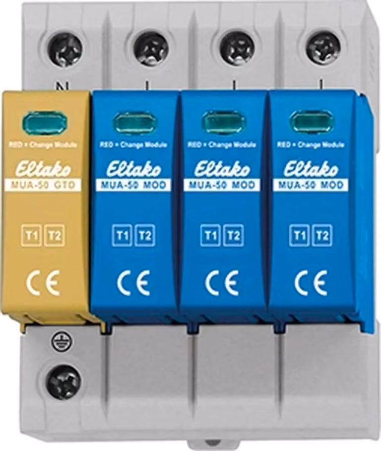 ELTAKO Scaricatore di sovratensione modulare, tipo 1+2+3, montaggio su guida DIN, 1 pz.