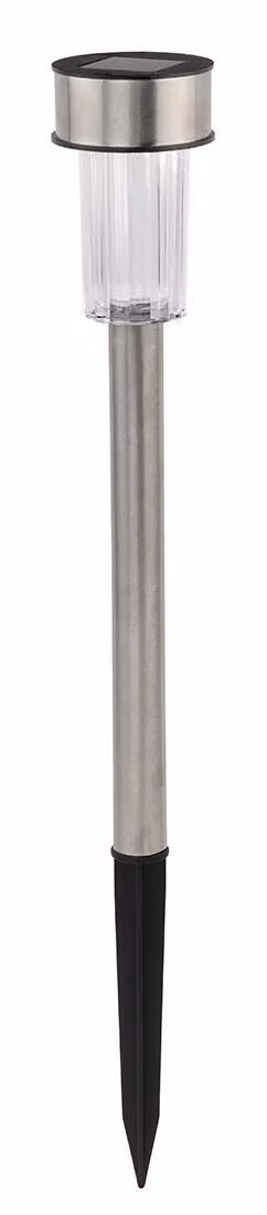 Lampada solare diametro 4,7cm h.36,5cm, 1LED acciaio inox/PH