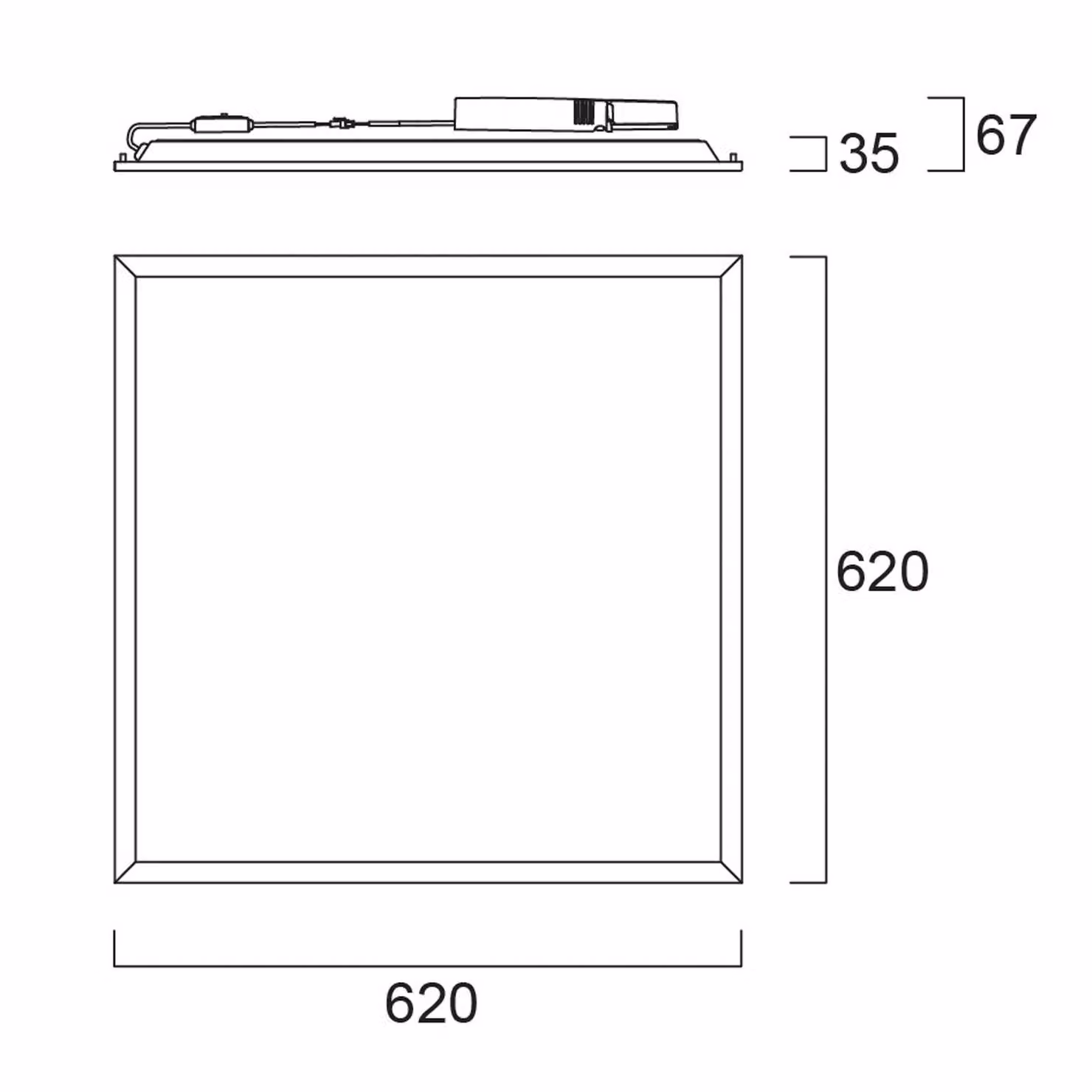 Sylvania Pannello da incasso a LED START, bianco, 62x62 cm, on/off CCT 33 W UGR19 START, Bianco / Opale, Studio / Ufficio, Metallo