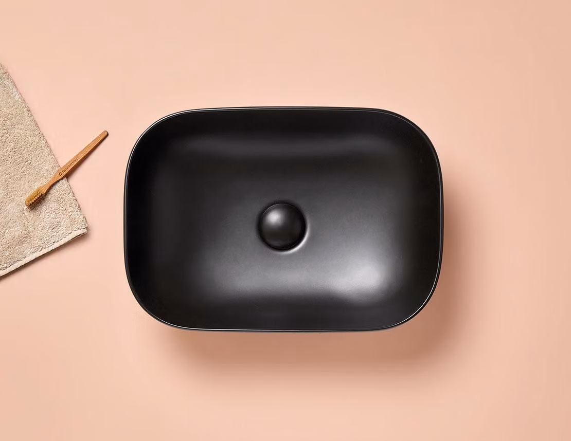 Lavabo MODENA 45,8 cm x 32,5 cm x 14h, nero opaco