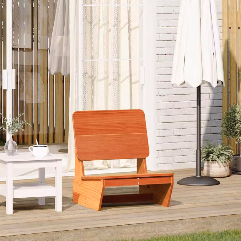 Sedia da giardino vidaXL in legno di pino massello color marrone cera L: 60 cm, P: 64 cm, H: 70,5 cm