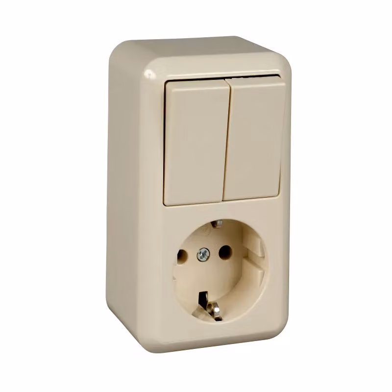 ELSO Combinazione di interruttori e prese a vista, serie 388500, bianco perla