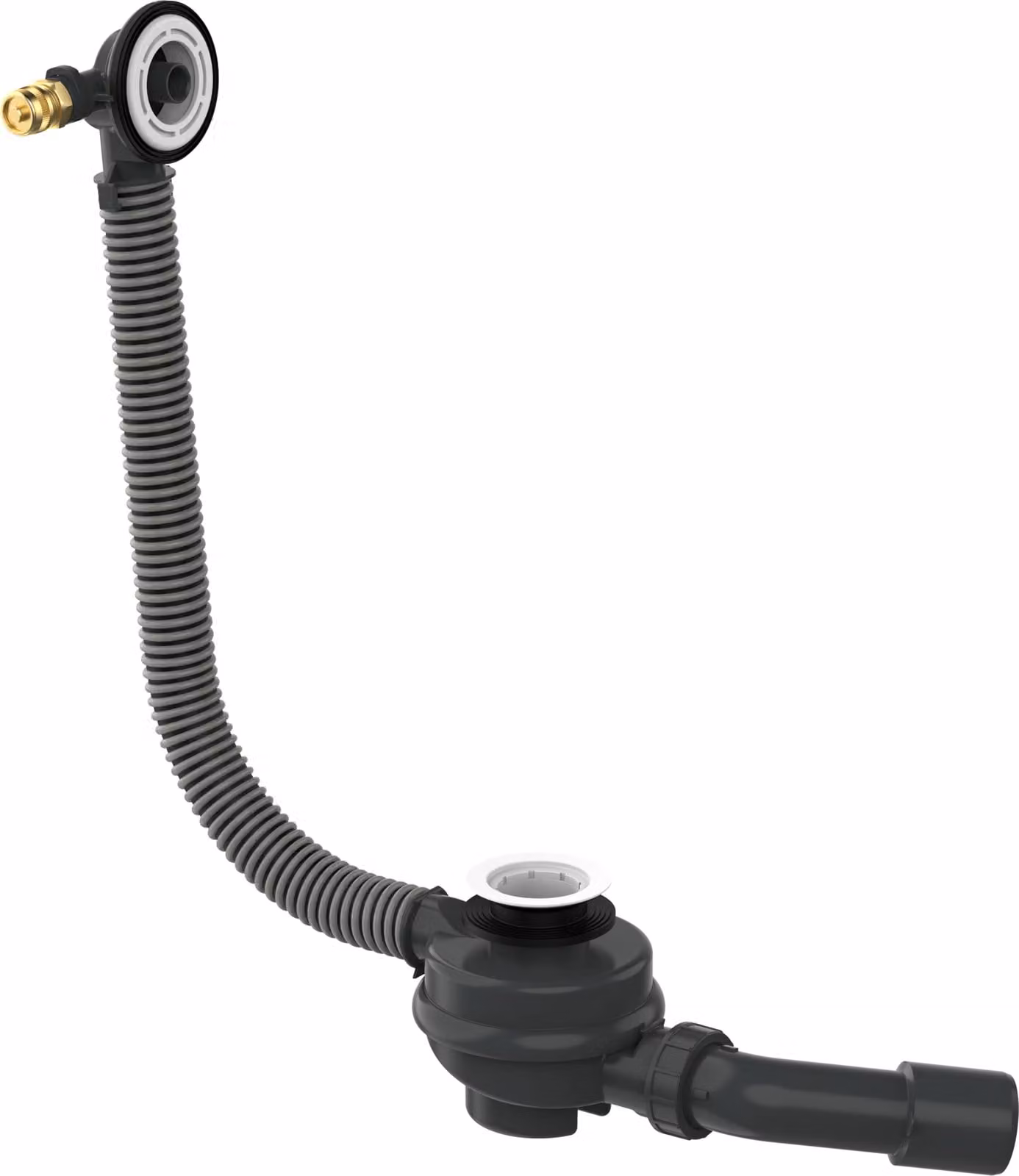 Kit da incasso per scarico e troppofilo di vasca, in PP, colore nero