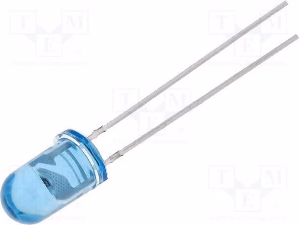 5 emettitori a infrarossi LL-503IRT2E-2AE, potenza 100mW, lunghezza d'onda 940nm, LED trasparenti, colore blu, angolo di emissione 45°, connettore a foro passante (THT), 5mm