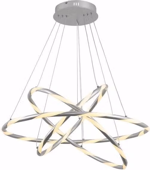 Lampada sospesa LED Twister Reality 3 anelli cromo 60W