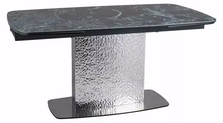 FURNLUX Tavolo da pranzo Monica, verde e argento, 160 cm / Colore principale: / Dimensioni:
