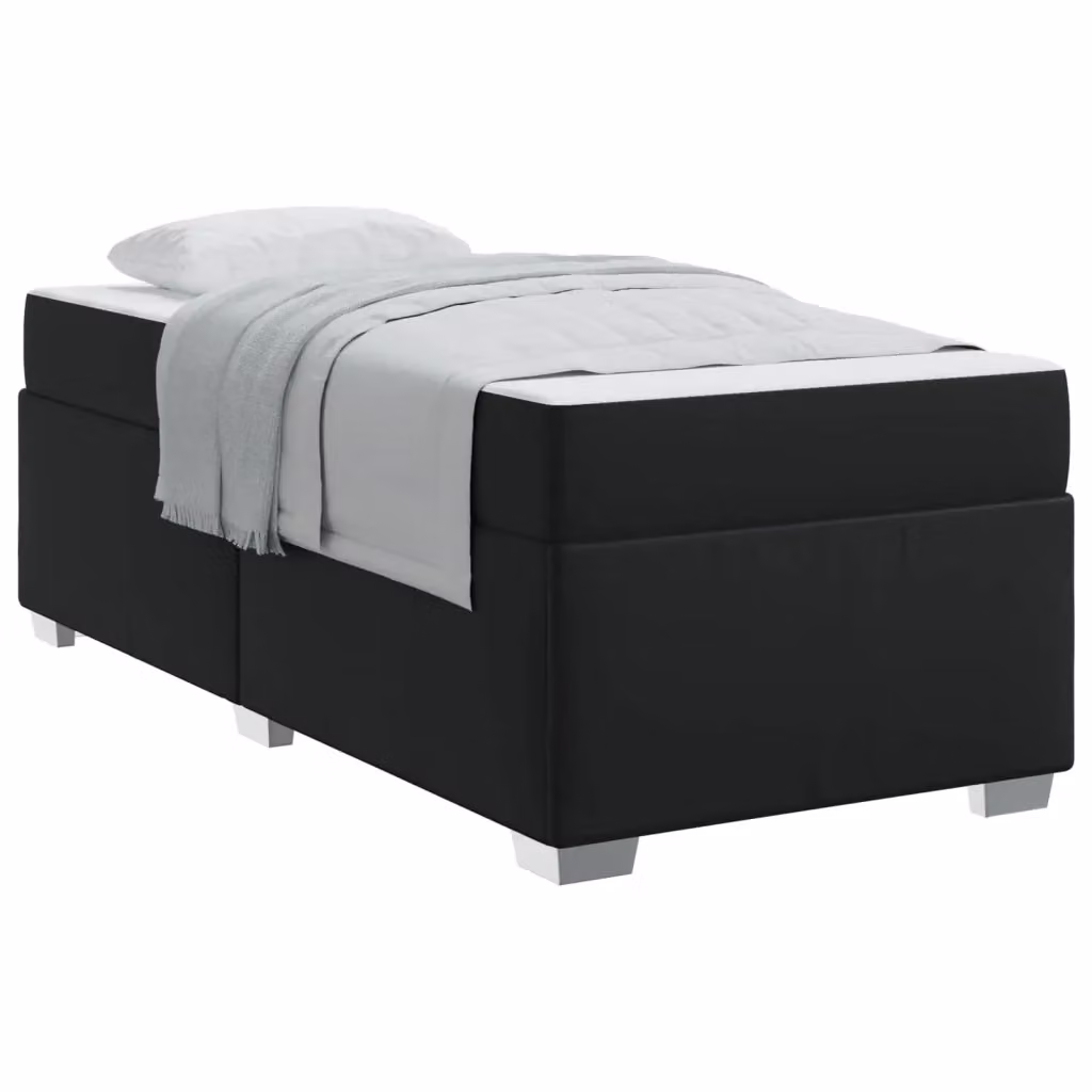 Struttura letto moderno vidaXL in ecopelle nera con base a molle L 90 x P 200 cm – 2
