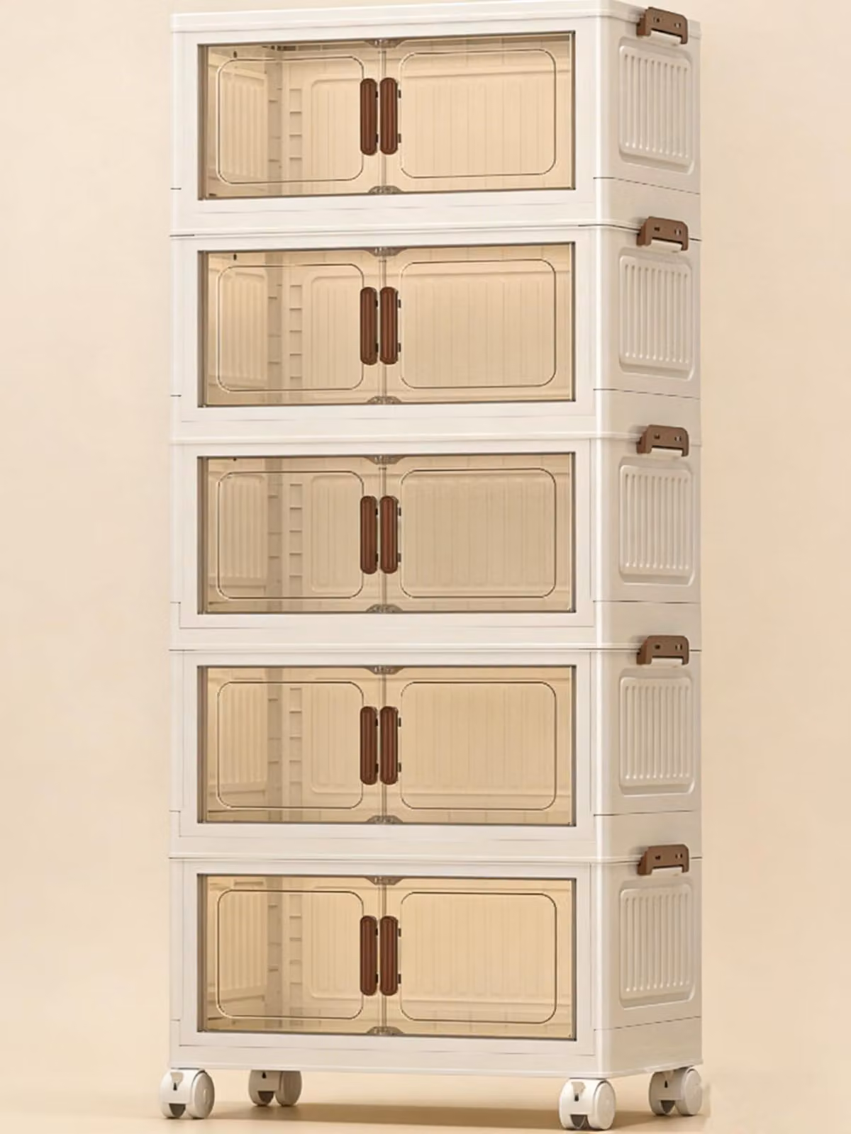 Solidchoice - Contenitore pieghevole con coperchio e ruote, capacità 125 litri