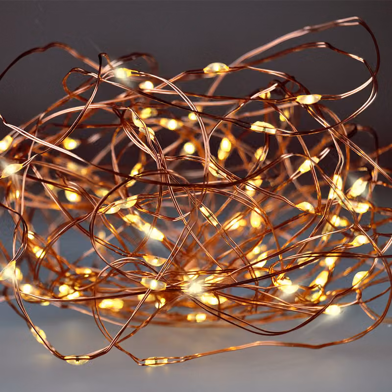Solight LED Natale nano catena rame 10m, bianco caldo 1V54-WW