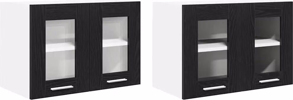 Armadio pensile con porta 2 pcs Rovere Nero 60 x 31 x 40 cm