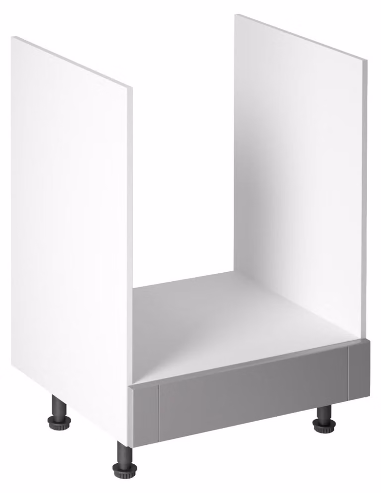 Mobile da cucina per forno a incasso LUMEA - larghezza 60 cm, grigio/bianco