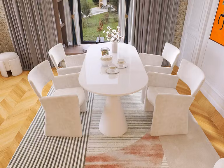 Tavolo da pranzo moderno con 4 sedie di design - Set lussuoso per sala da pranzo, 5 pezzi