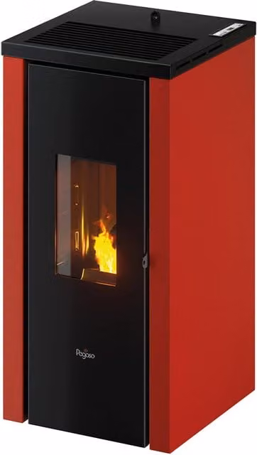 Stufa a pellet Vera 7 Iperbriko colore rosso in metallo e ghisa