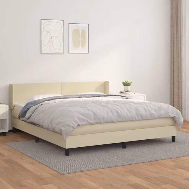 Giroletto a Molle con Materasso Crema 180x200 cm in Similpelle 3130675
