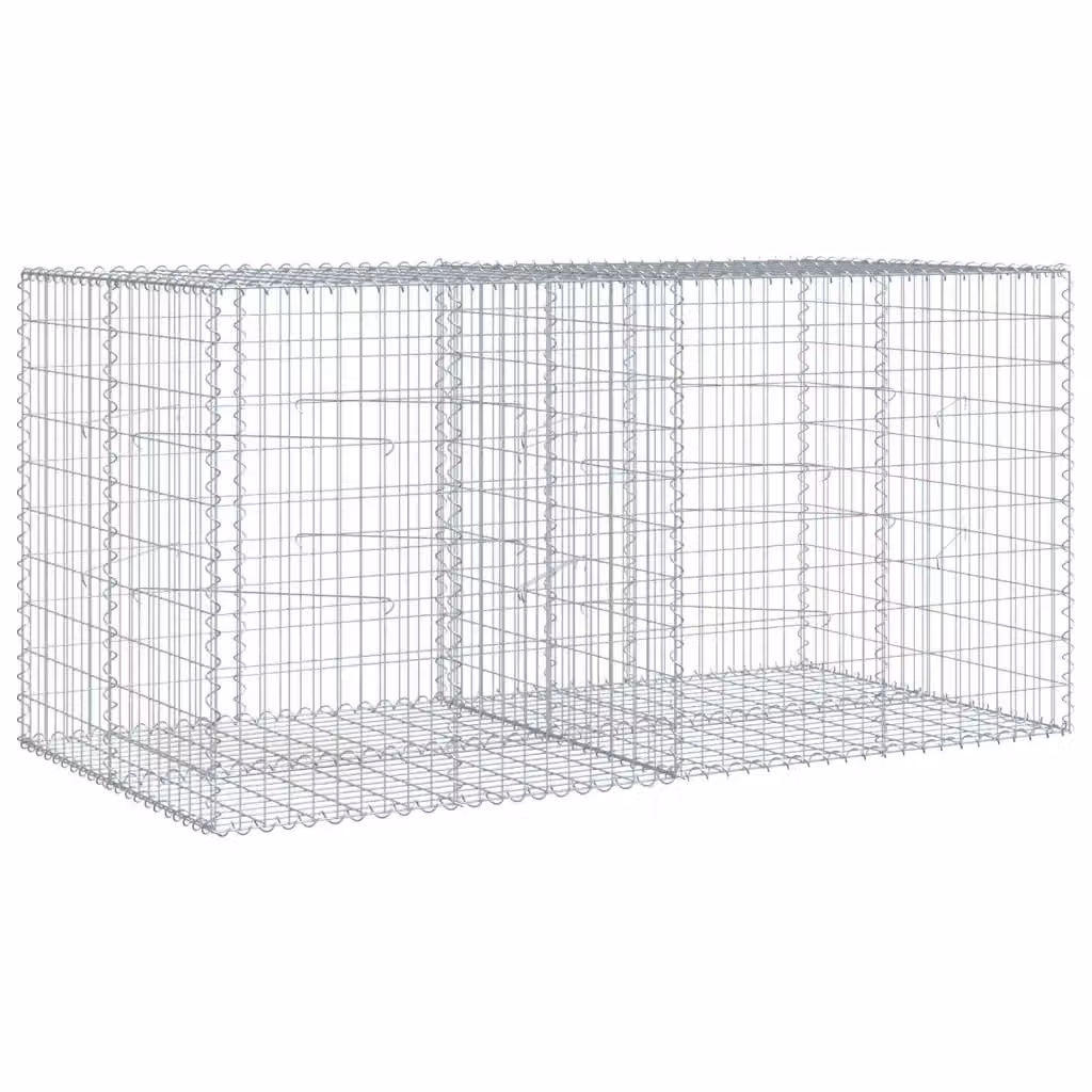 Cesto Gabbione con Copertura vidaXL in Acciaio Zincato Argento L/P/H: 200 x 100 x 100 cm – 2