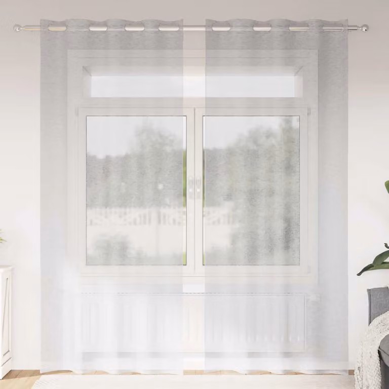 Set di 2 tendine velate vidaXL in poliestere grigio, L: 260 cm x H: 140 cm