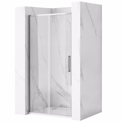 Rea - Rapid Slide 120 Porta Doccia Scorrevole Cromo Vetro Di Sicurezza Temperato Trasparente 6 mm (Cromo) 2,5x121x195cm