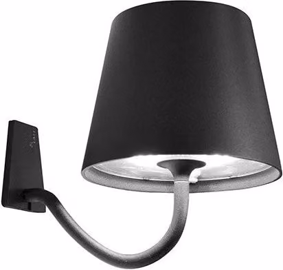 Lampada a LED da parete Poldina Zafferano ricaricabile e dimmerabile colore grigio scuro