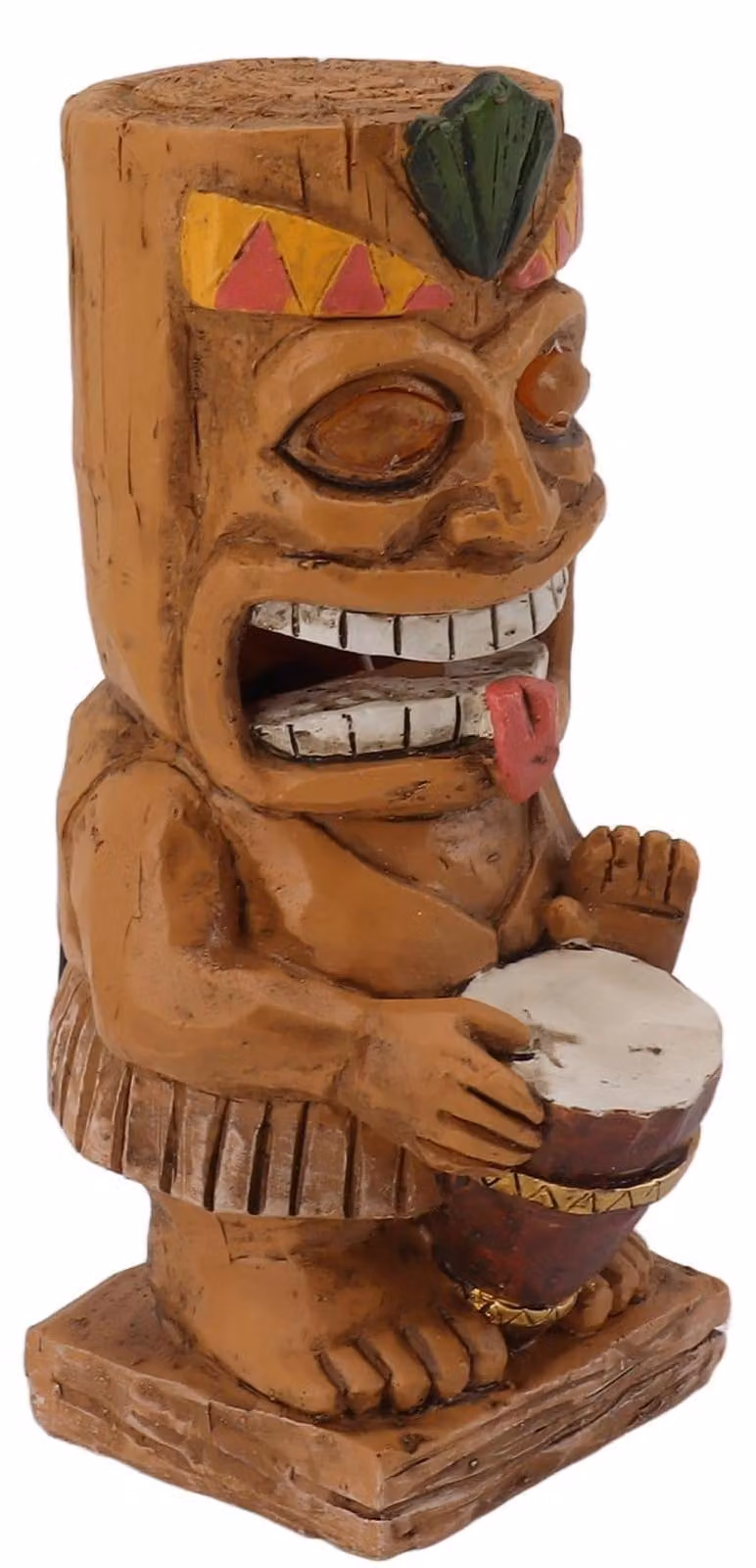 Lampada solare a forma di tiki-totem, impermeabile, luce bianco caldo, ideale per giardino e terrazza
