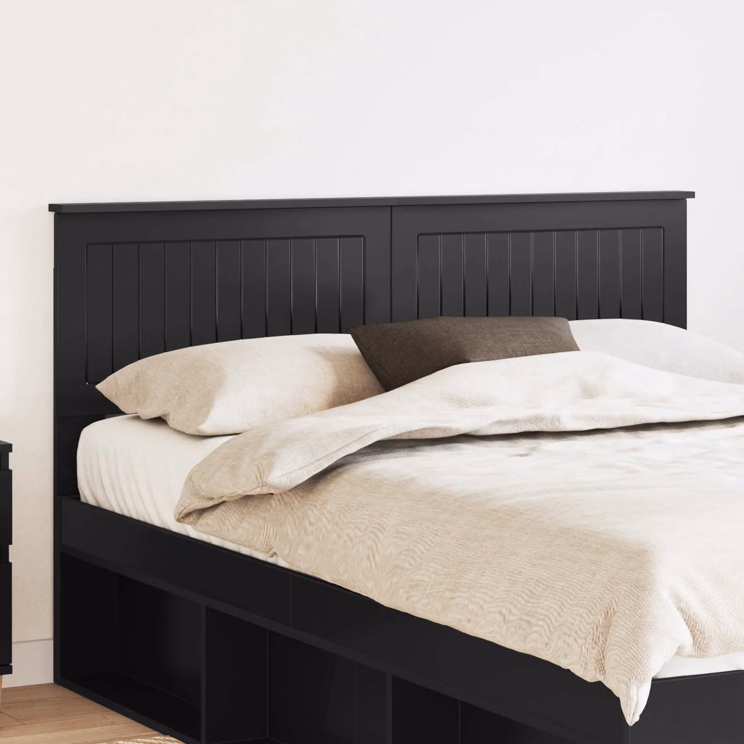 Testiera per letto moderna vidaXL in legno ingegnerizzato nero