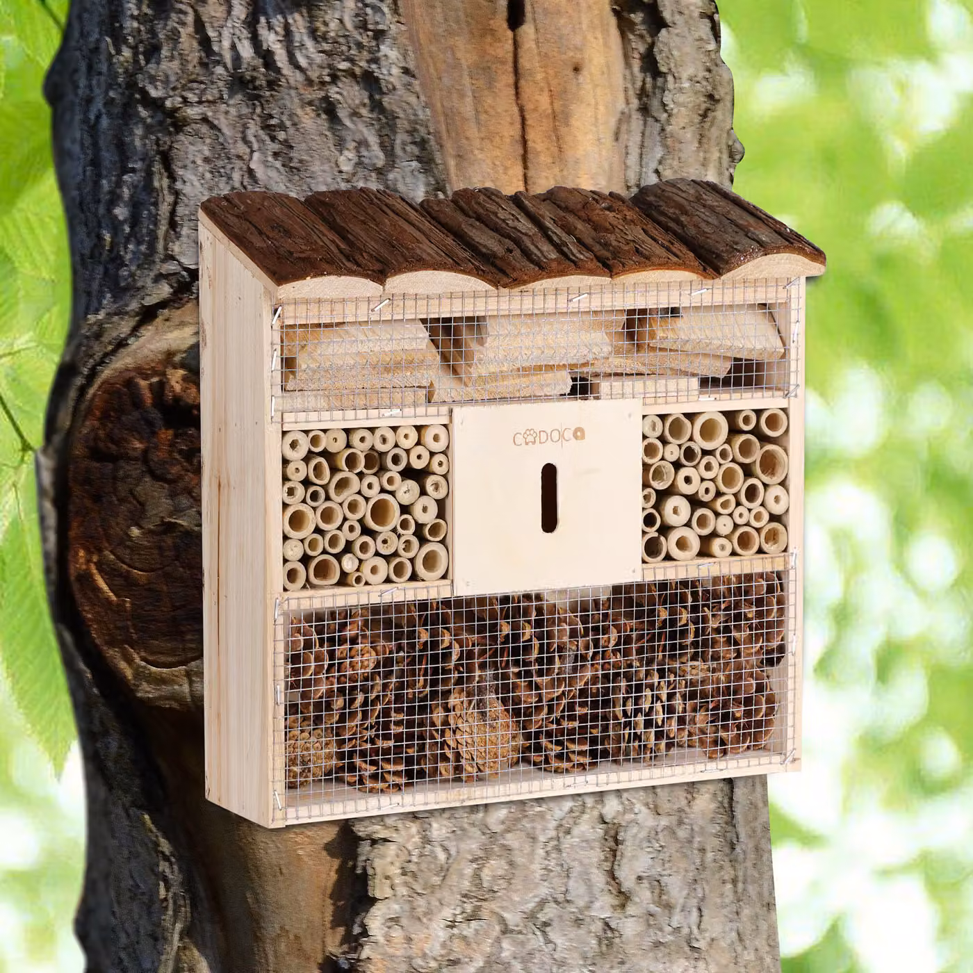 Casetta per insetti Cadoca in legno e bambù colore marrone H: 31 cm, L: 30,5 cm, P: 9,5 cm – 4