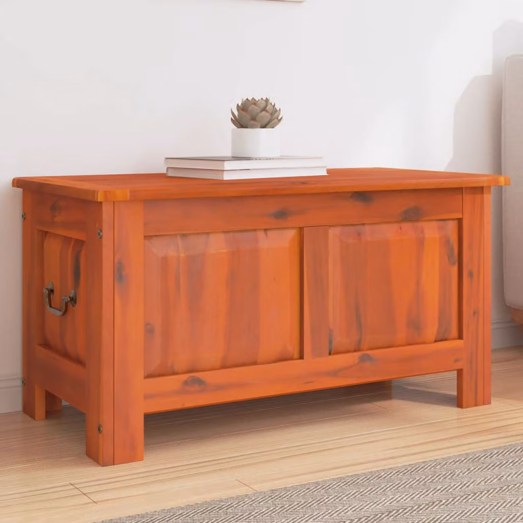 vidaXL Cassapanca con Coperchio in Legno di Acacia Marrone Rustico