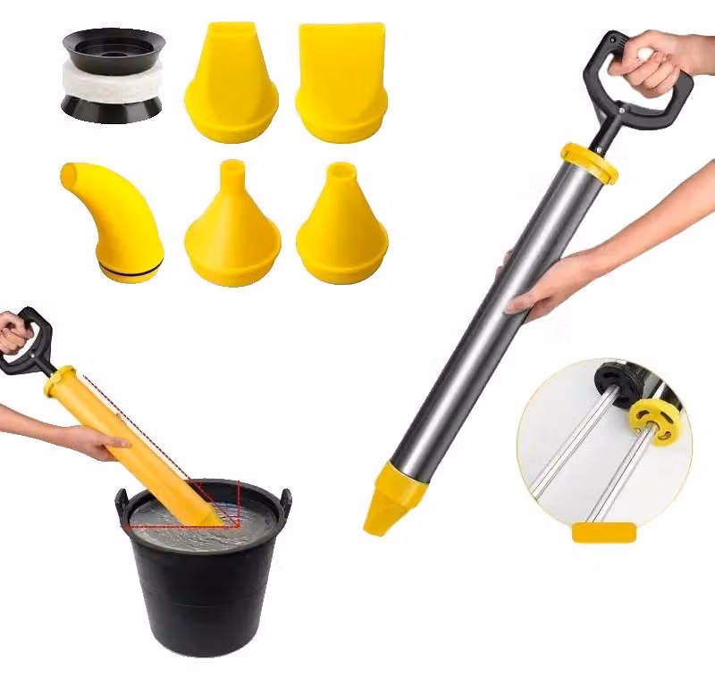 Pistola per sigillanti, dimensioni 610 x 135 mm, 5 dimensioni di ugelli, realizzata in ABS resistente e acciaio inossidabile, compatibile con malte sigillanti standard, design ergonomico