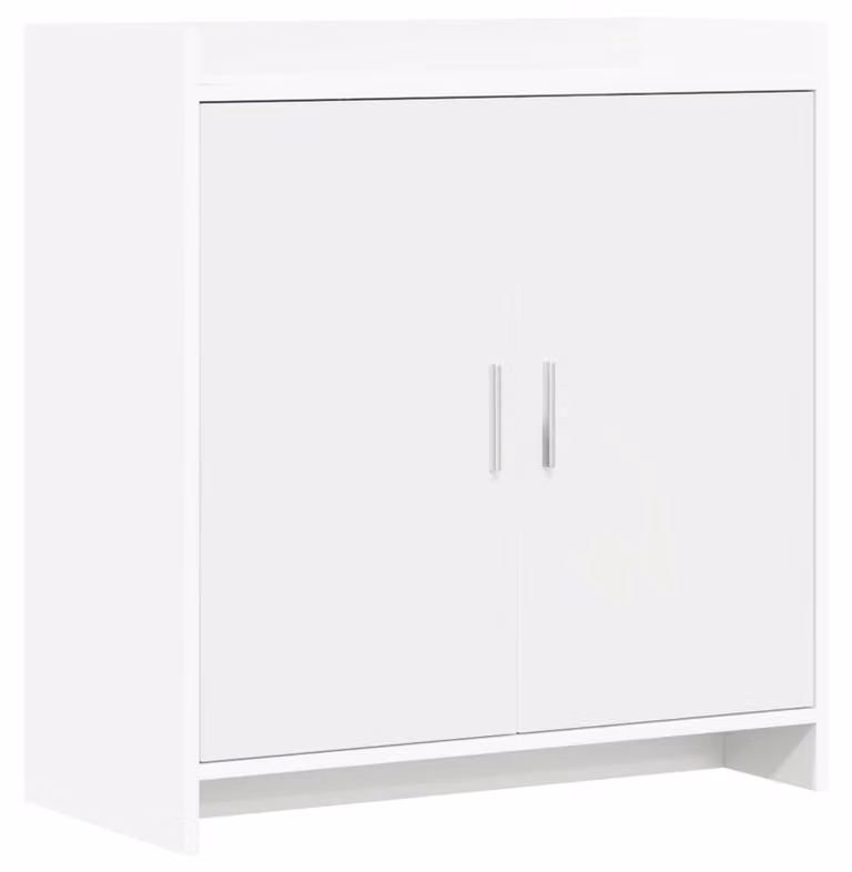 Mobiletto servitore, colore bianco, dimensioni 72 x 36 x 80 cm, realizzato in legno composito