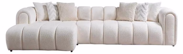 Divano angolare bianco, dal design moderno e dal comfort elevato