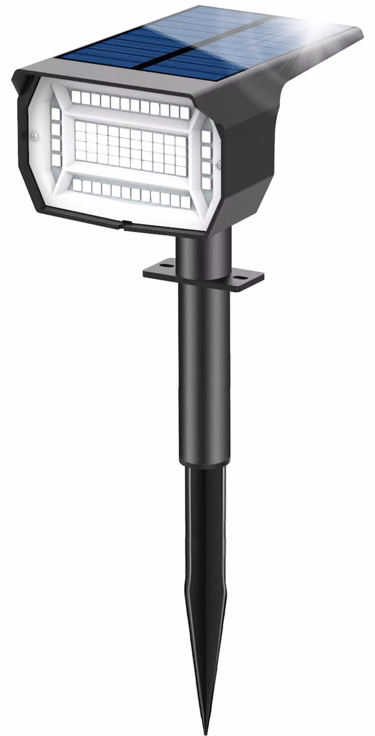 Lampada solare LED 72, 3 modalità, grado di protezione IP67, 6500 K, 2-in-1, per uso esterno
