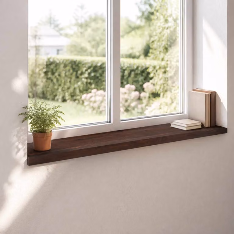Set di 2 soglie per finestre vidaXL in legno marrone scuro L 120 cm x P 25 cm x H 2 cm