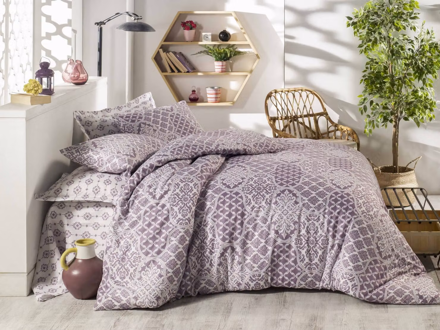 L'Essentiel Linge de Maison, Adal- PRL6229, Viola, Copriletti, 100% cotone rinforzato