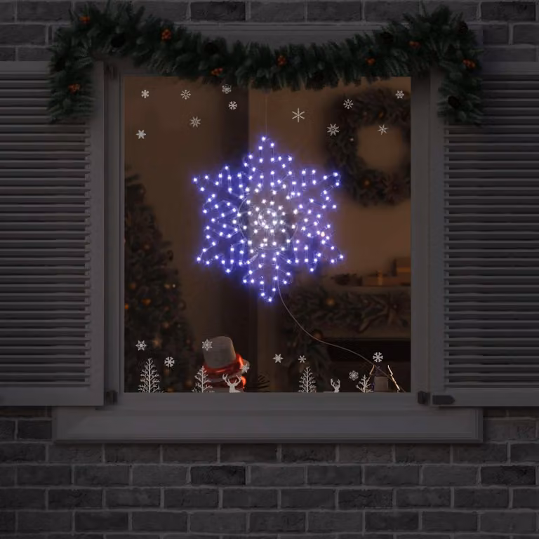 Fiocco di Neve di Natale Blu 55,5 x 55,5 x 0,75 cm PVC