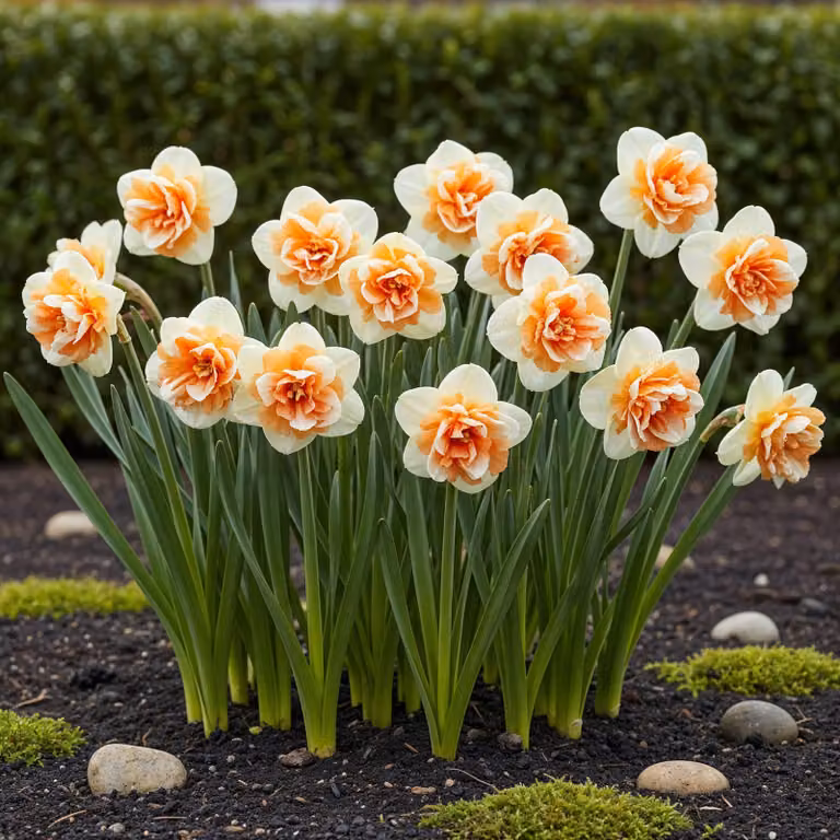 Bulbi di fiori esotici a cuore - Narcissus Narcis Replete - Bianco/Arancione (10 pezzi) Diametro 10-12cm