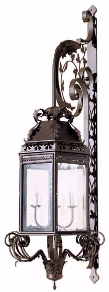 Casa Padrino applique da esterno barocca marrone 62 x 70 x h. 212 cm - magnifica lampada da esterno per balcone e giardino - illuminazione da esterno in stile barocco - qualità