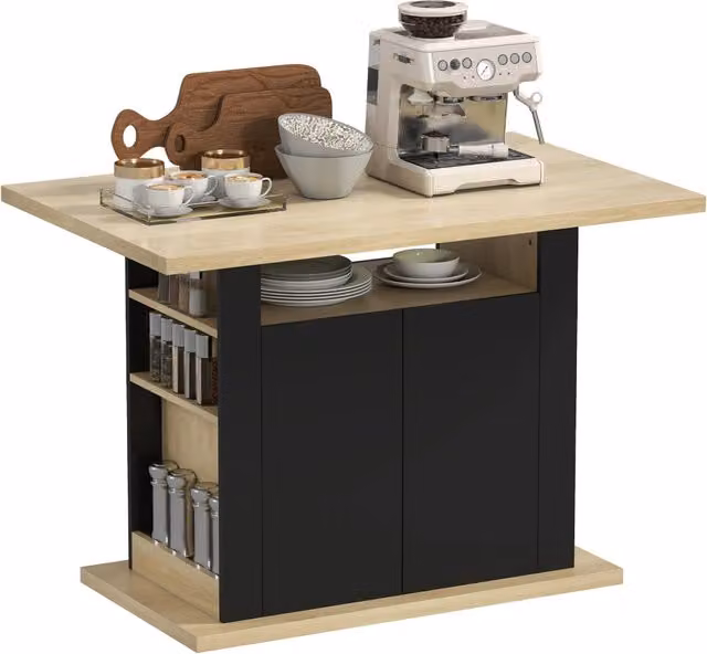 Tavolo da pranzo allungabile Minimal nero e beige L: 110 cm, P: 70 cm, H: 75.5 cm