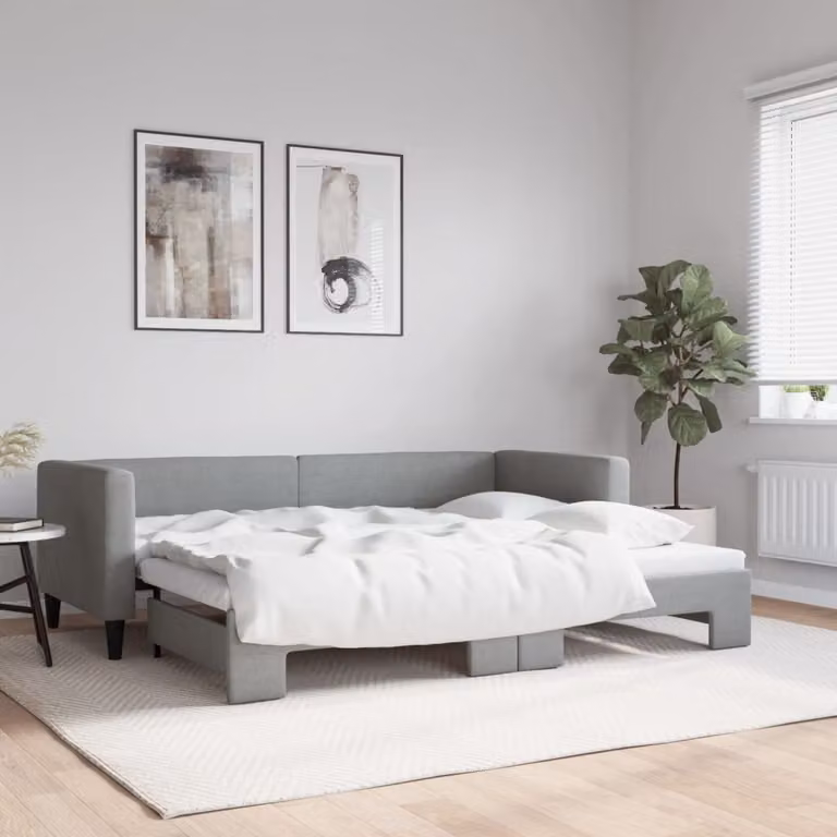 Maison Exclusive - Divano letto estraibile grigio chiaro 80x200 cm in tessuto