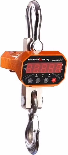 Bilancia a gancio industriale professionale HELLOSHOP26 arancione con display LED, portata 5t / 2kg