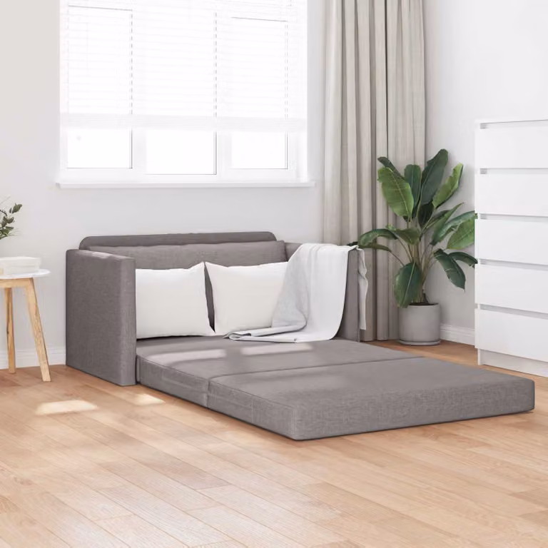 Divano letto Talpa vidaXL in tessuto beige o grigio, L 124 x P 71 x H 78 cm